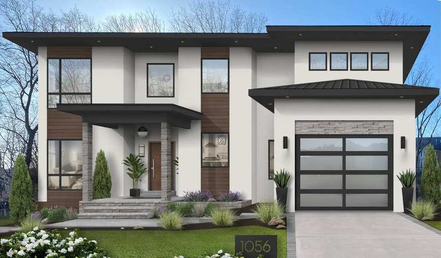 Black and white modern home exterior
