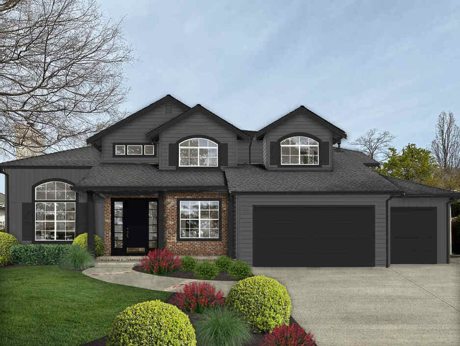 Dark and dramatic home exterior